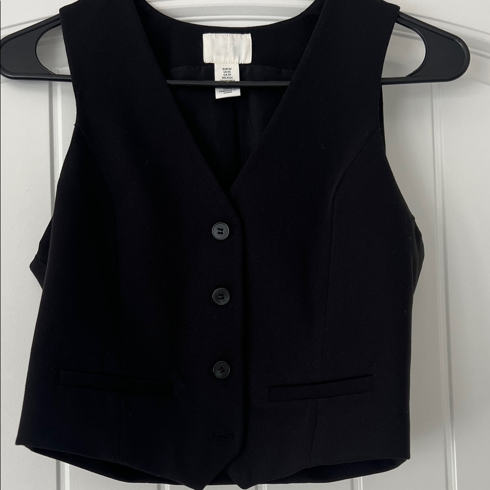 Express Black Button-Up Vest
